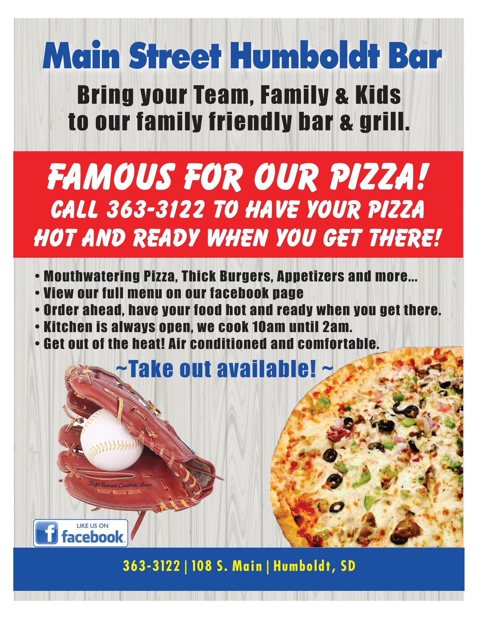Baseball Pizza Flyer 2025